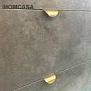 IHOMCASA Modern Simple Concealed Handle Brass Leaf Invisible Pulls Wardrobe Cupboard Wine Cabinet Furniture Drawer Golden Knobs