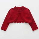 Toddler Girl Long Sleeve Bowknot Bolero Wedding Birthday Party Jacket Formal Knitted Crochet Cardigan Coat Kids Cape Clothing