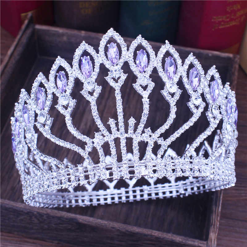 Crystal Queen Wedding Tiara Crown Bridal Pageant Hair Ornaments Baroque Diadem Headpiece Women Bride Head Jewelry Accessories