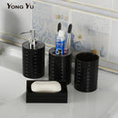 Set of 4 Plastic Bathroom Accessories Set Toothbrush Holder Toothpaste Dispenser Case Soap Box Toilet Shower Storage
