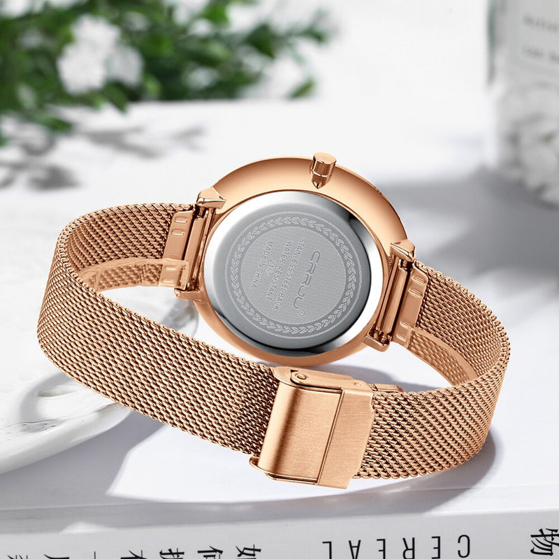 watch for women CRRJU Luxury Stylish Silm Watch Ladies Dress Wristwatch Minimalist Waterproof Quartz Cool Watches reloj mujer