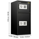 SucceBuy 33" Double Door Safe Deposit Box Secret Hidden Piggy Bank Steel Separate Storage Space Electronic Lock for Office Home