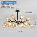 Modern Glass Ball Chandeliers for Dining Room Kitchen Living Room  Bedroom Hanging Ceiling Chandelier Indoor Lighting Fixtures