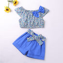Humor Bear Baby Girl Clothes Fashion New Girls Clothing Sets Kids Clothes Toddler Girl Cute Bow T-shirt+ Pants Summer Set