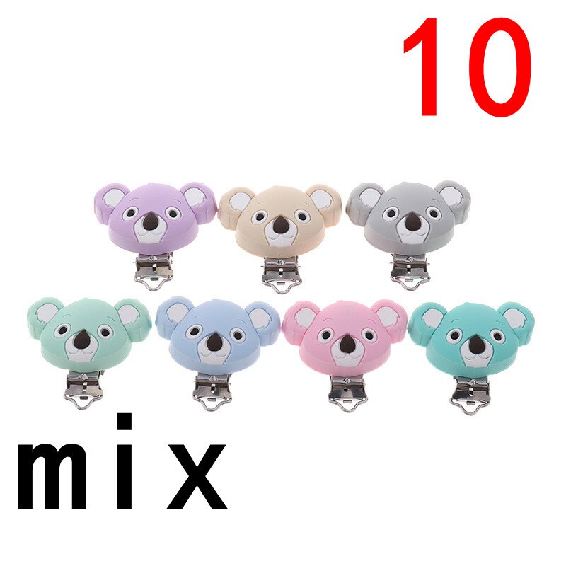 ATOB 10PCS Pacifier Clip Silicone Round Teether Clips  DIY Baby Pacifier Dummy Chain Holder Soothing Pacifier Accessories