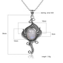 Nasiya Natural Rainbow Moonstone Casual Necklace Pendant With 8x10MM Stone Women&