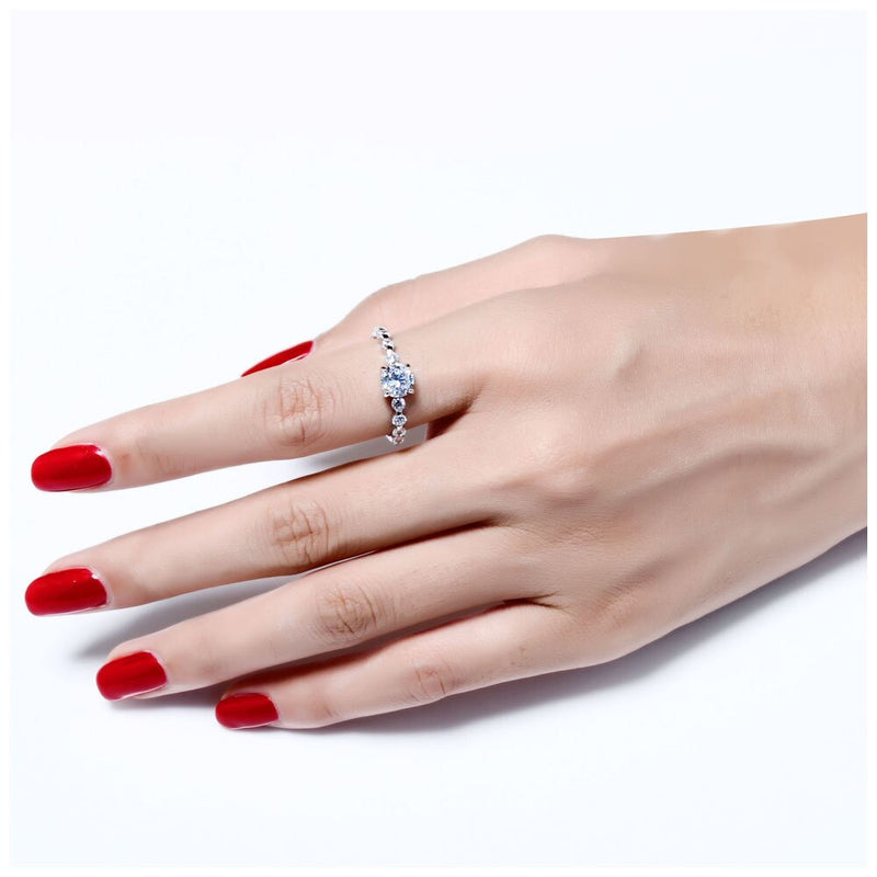 DreamCarnival 1989 New Wedding Party White Cubic Zircon Jewelry Design Silver Ring for Women Girl Friend Anillos Mujer SJ22546