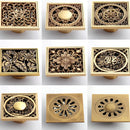 Euro Floor Drains Antique Brass Shower Floor Drain Bathroom Deodorant Euro Square Floor Drain Strainer Cover Grate Waste