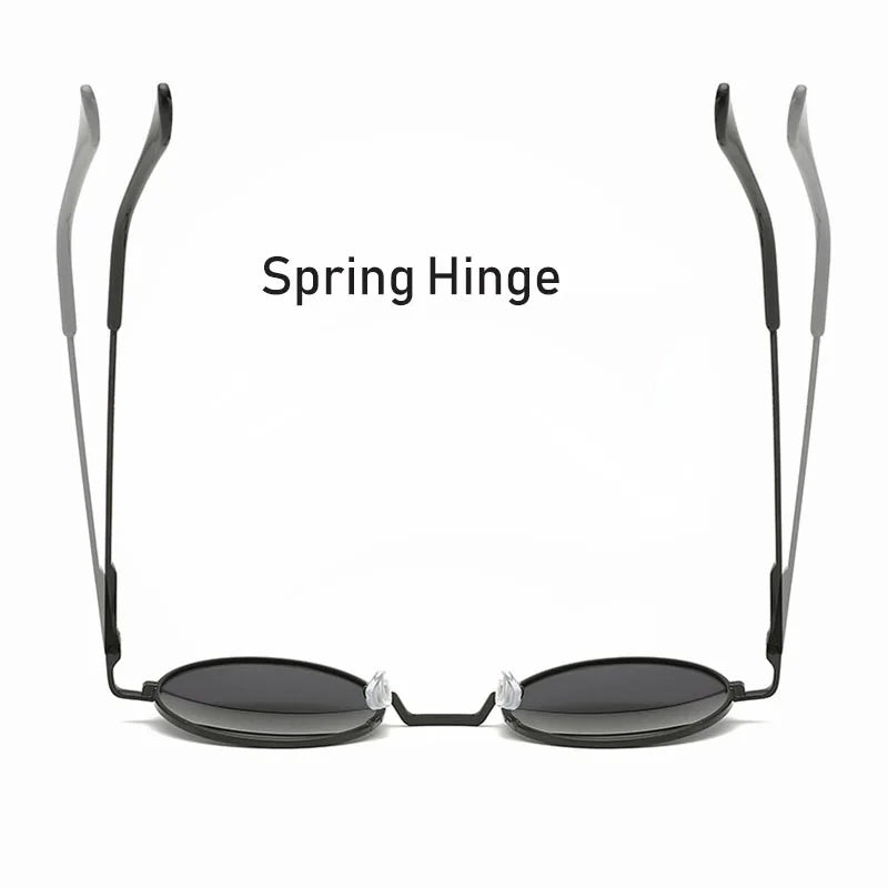 Retro Classic Vintage Round Polarized Sunglasses Men Sun Glasses Women Metal Frame Black lens Driving Fishing Eyewear UV400