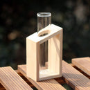Hot Sale Crystal Glass Test Tube Vase in Wooden Stand Flower Pots for Hydroponic Plants Home Garden Decoration 1PCS