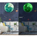 Creative Luminous Moon Wall Clock Glow In The Dark Planet Circular 3D Wall Hanging Clock For Living Room Home Decoration Horloge