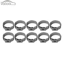 10Pcs Single Ear Stainless Steel Hydraulic Hose Clamps Fuel Air Water Pipe Hose O Clips Train Boat Ship Auto Car Accessories