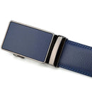 CUKUP Men's New Design Quality Blue Genuine Leather Dress Belt Ratchet Automatic Buckle Belts for Men 2022 New Designers NCK710