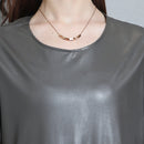 Nerazzurri Spring Casual Long Leather Dress Women Red Gray Black Maxi Elegant Pleated Faux Leather dress long sleeve Fall 2021