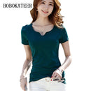 BOBOKATEER Summer T shirt Women Tshirts Short Sleeve Tops Tee Shirt Femme Ropa Mujer Verano 2023 Cotton T-shirt Woman Clothing