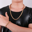 U7 Stainless Steel 9MM Twisted Rope Chain Necklace Set Wholesale Chain Necklace And Bracelet Men Jewelry Sets S840