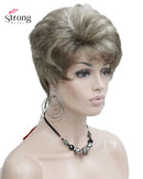 Lady Women Short Wave Synthetic Wig Blonde with Highlights Full wigs Color For choose