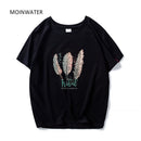 MOINWATER Neue Damen Freizeit Sommer T-Shirts Mode Lady 100% Baumwolle Weiße T-Shirts Kurzarm Schwarze T-Shirt Tops für Damen MT1904