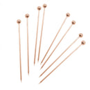10PCS Cocktail Pick Cocktail Stick Stainless Steel Fruit Sticks Drink Stirring Sticks Martini Picks- Circle/Ball/Hat Shape