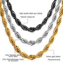 U7 Stainless Steel 9MM Twisted Rope Chain Necklace Set Wholesale Chain Necklace And Bracelet Men Jewelry Sets S840