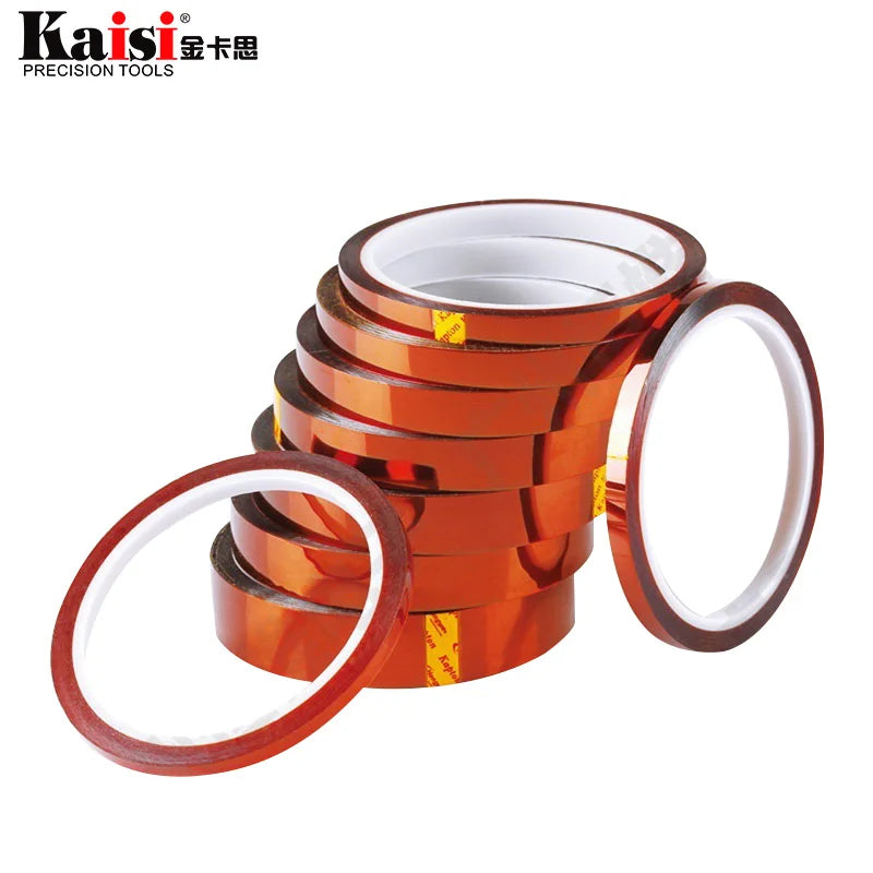 Kaisi 1PCS 33m Heat Resistant Polyimide Tape High Temperature Adhesive Insulation Tape for  BGA Electronic Repair PCB SMT