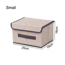 Cotton Linen Storage Box With Cap 2 Size Clothes Socks Toy Snacks Sundries Organizer Set Fabric Boxes Cosmetics Household