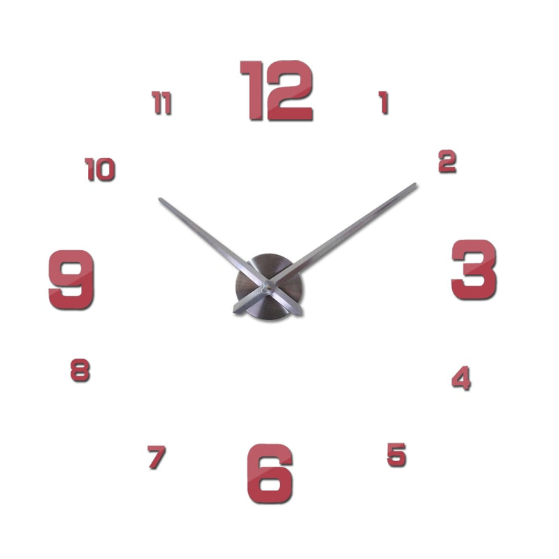 New Real Metal 3D DIY Acrylic Mirror Wall Clock Watch Clocks Home Decoration Modern Needle Quartz Stickers