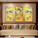 Chinese Style Bird Yellow Plant Landscape Combination Canvas Art Print Painting, Wall Picture For Living Room Home Decor