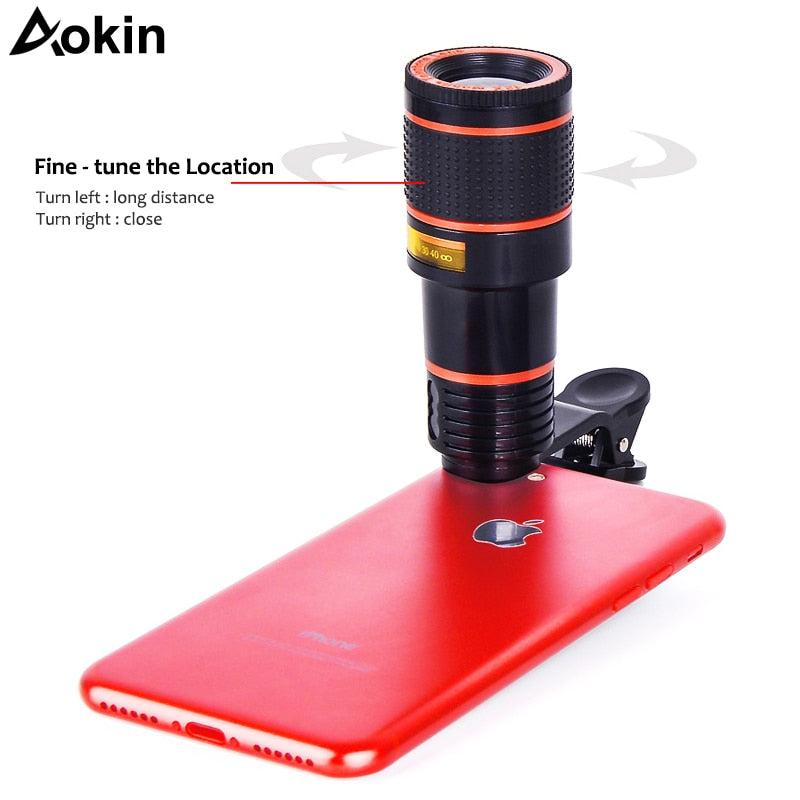 Aokin Mobile Phone Lens Universal Clip 18X 20X Zoom Cellphone Telescope Lens Telephoto Smartphone Camera Lens For iPhone Xiaomi