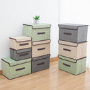 Cotton Linen Storage Box With Cap 2 Size Clothes Socks Toy Snacks Sundries Organizer Set Fabric Boxes Cosmetics Household