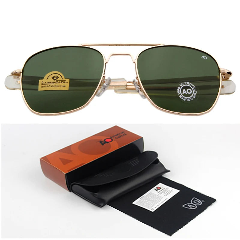 Fashion Sunglasses Men American Army Military Brand Designer AO Sun Glasses For Male Optical Glass Lens  de sol RS263