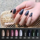 New Fake Short Rose Pointed Soft Pink Nude Red Brown Blue Stiletto False Nails full cover Pure colour candy Purple Khaki White