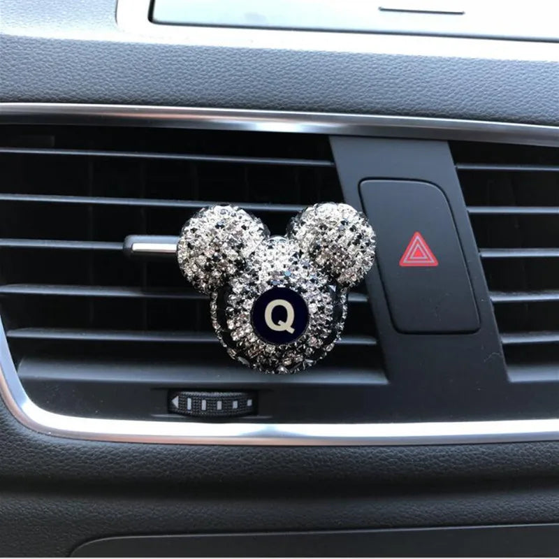 Custom Letters Car perfume Black Diamond Automobile Air conditioner Outlet clip Car Air Freshener Lady Perfumes Car Accessories