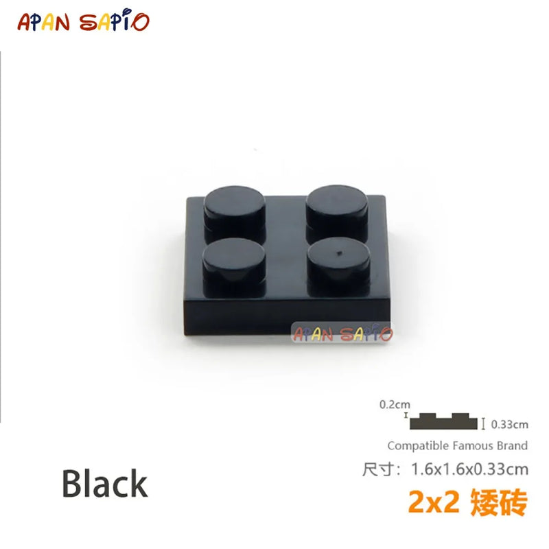 30pcs/lot DIY Blocks Building Bricks Thin 2X2 Educational Assemblage Construction Toys for Children Size Compatible With 3022