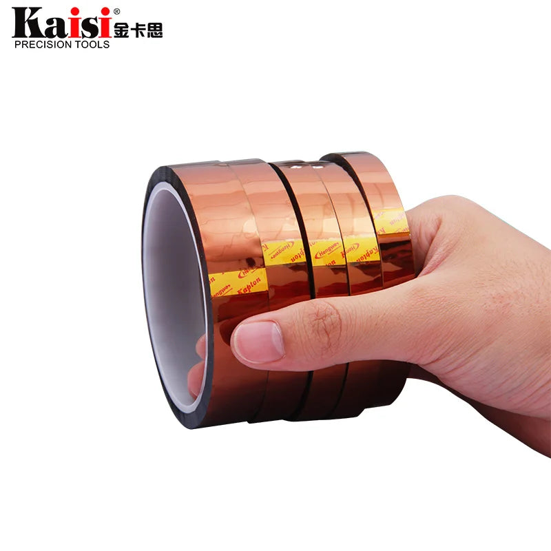 Kaisi 1PCS 33m Heat Resistant Polyimide Tape High Temperature Adhesive Insulation Tape for  BGA Electronic Repair PCB SMT