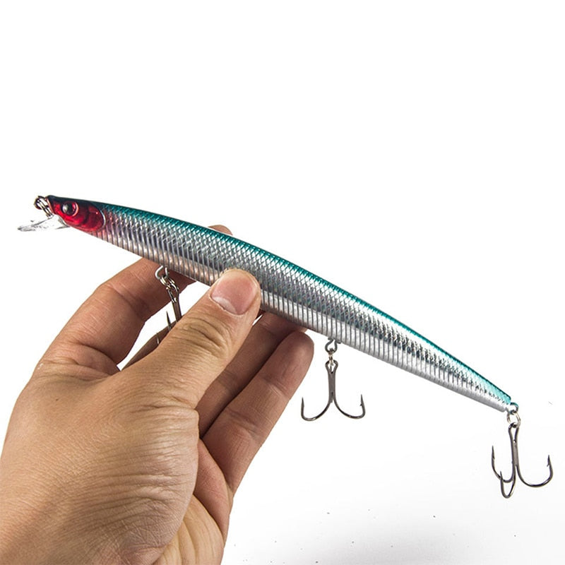 10PCS/Lot Minnow Fishing Lure 18cm 26g Plastic Deep Sea Fishing Bait Floating Lure Tackle Hook isca artificial bait