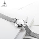 Shengke Women Silver Quartz Watch for Female Top Luxury Brand Quartz Watch Women's Mesh Band Fashion Reloj Mujer 2022 New Clock