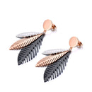 Lokaer Trendy Titanium Stainless Steel Gold Plated Leaves Stud Earrings Bohemia Style Creative Jewelry For Women Kolczyki E19100
