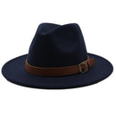 Seioum Special Felt Hat Men Fedora Hats with Belt Women Vintage Trilby Caps Wool Fedora Warm Jazz Hat Chapeau Femme feutre