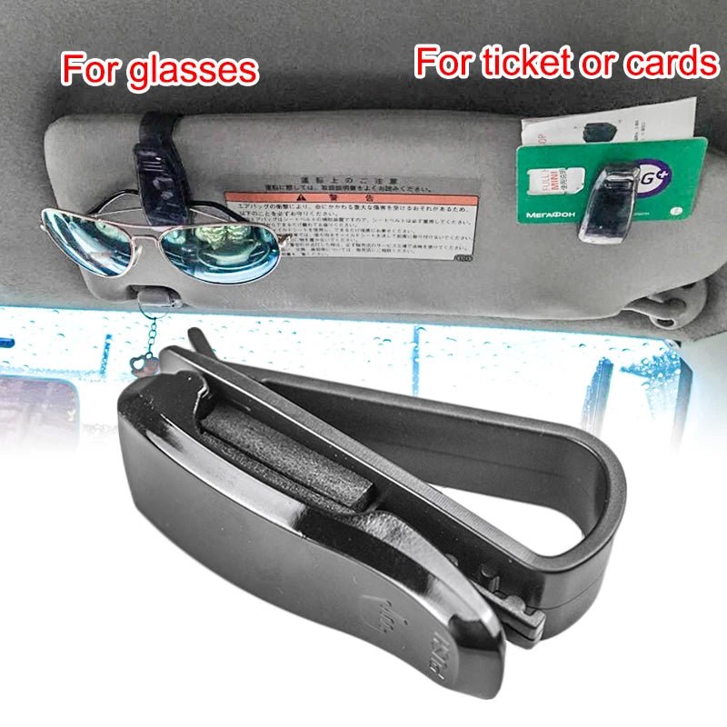 5 Colors Universal Sun Visor Glasses Box Sunglasses Eyeglasses Clip Card Ticket Holder Fastener Pen Case Auto Car Accessories
