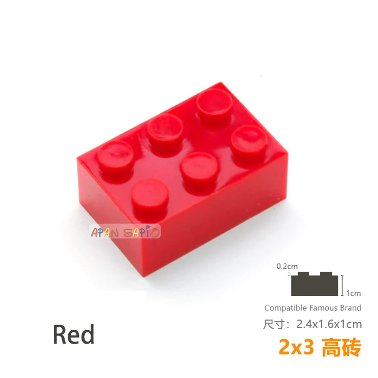10pcs/lot DIY Blocks Building Bricks Thick 2X3 Educational Assemblage Construction Toys for Children Size Compatible With Brand