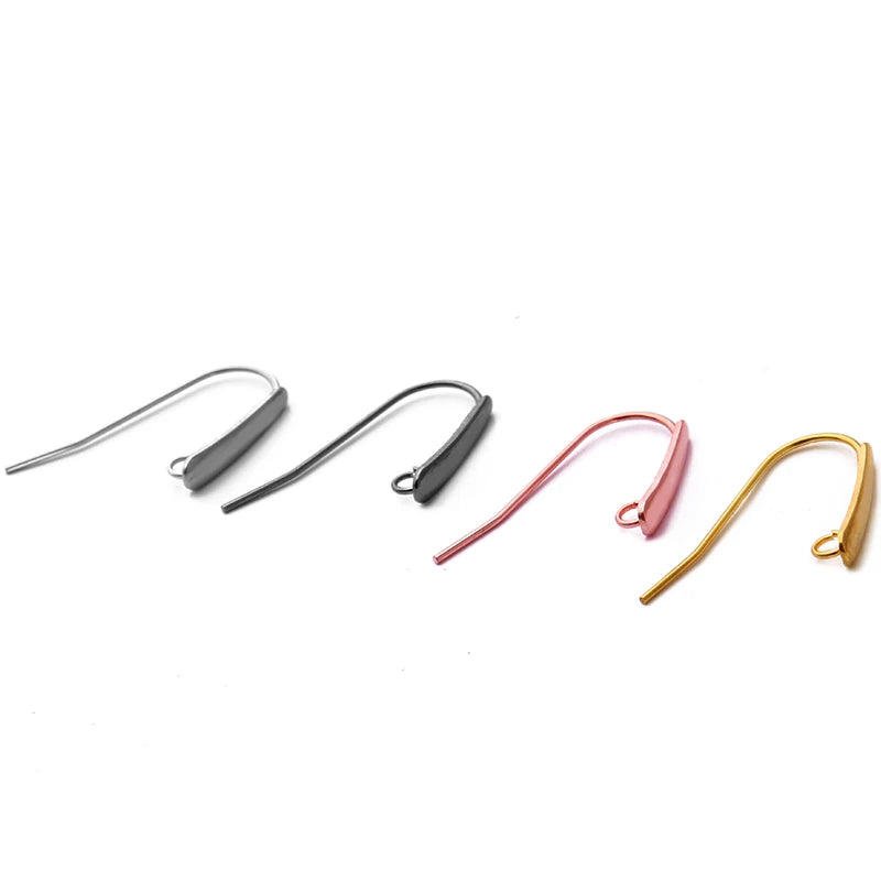 20pcs Stainless Steel Earring 4 Colors 12*24MM Simple Ear Hook Wires Women DIY Jewelry Making Findings&Components Accessories