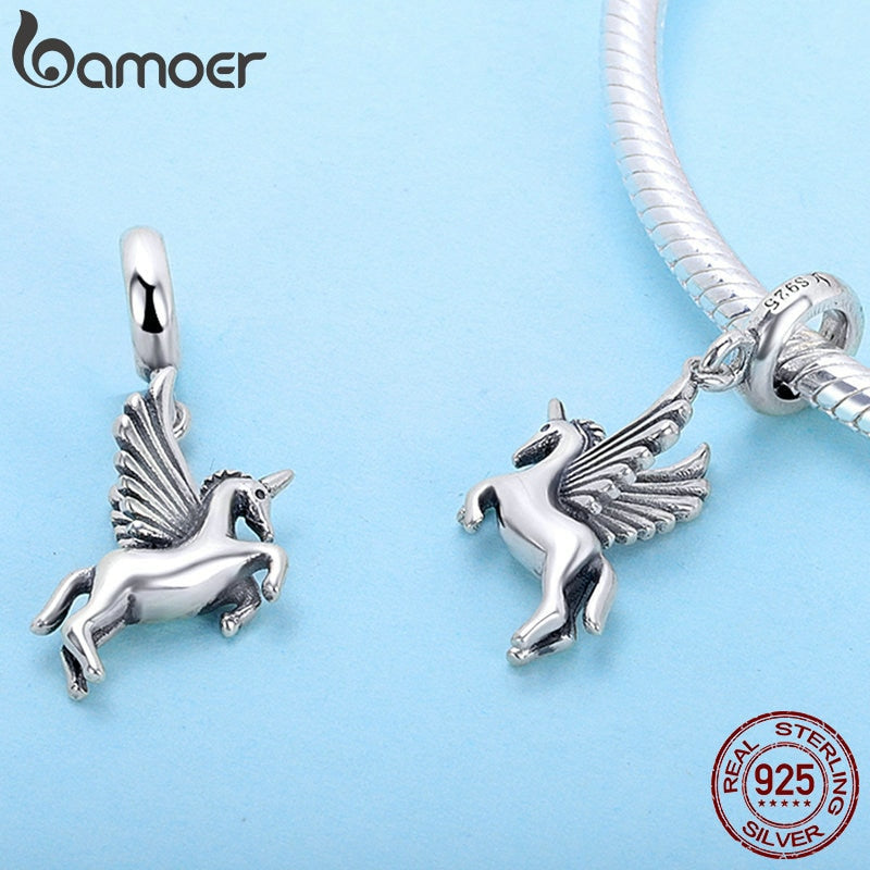 BAMOER Authentic 100% 925 Sterling Silver Trendy  Memory Charm Pendant fit Women charm Bracelet DIY Jewelry Making SCC704