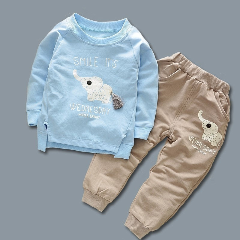 Fashion Spring Autumn Baby Girl Clothes Set Children Boys Cartoon T-Shirt Pants 2Pcs/sets Toddler Casual Costume Kids Tracksuits