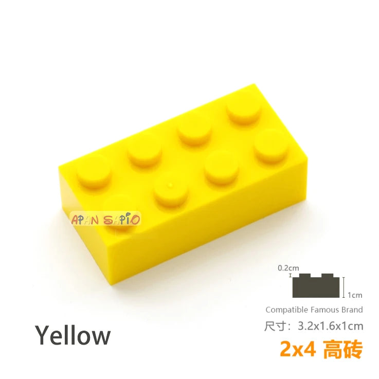 10pcs/lot DIY Blocks Building Bricks Thick 2X4 Educational Assemblage Construction Toys for Children Size Compatible With Brand