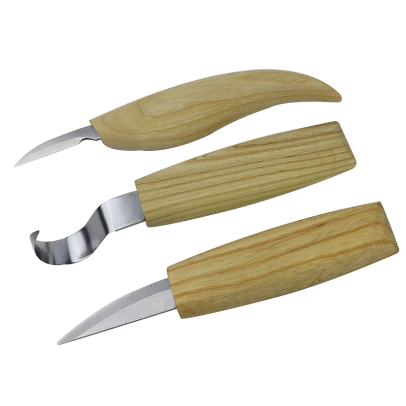 Woodworking Wood Carving Kit Set Hand Carving Chisel Knife Sharp-edged DIY Wood Gouge Chisel Carpenter Tools