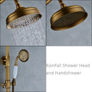 Rainfall Bathroom Shower Set Brass Antique Shower Mixers with Handshower Single Handle Wall Mounted Shower Faucet Tap