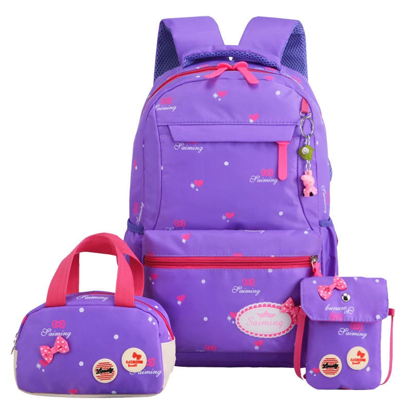 3pcs/set Printing School Bags Backpacks Schoolbag Fashion Kids Lovely Backpack For Children Girls School bag Student Mochila sac