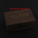 verstellbarer Ring aus Sterlingsilber 925 mit Wikingerhelm als Geschenk mit Wikinger-Geschenkbox aus Vintage-Holz