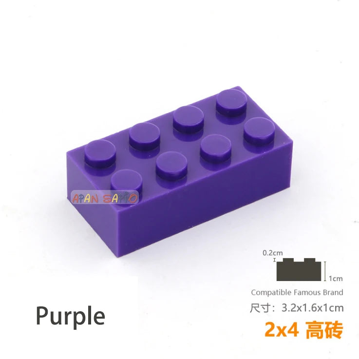 10pcs/lot DIY Blocks Building Bricks Thick 2X4 Educational Assemblage Construction Toys for Children Size Compatible With Brand